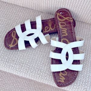 Sam Edelman white slip on sandal